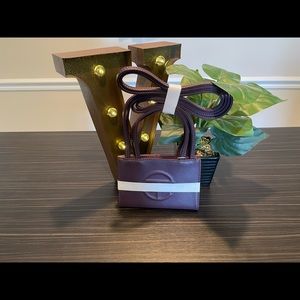 Telfar Mini (Eggplant) Dark Purple Bag.